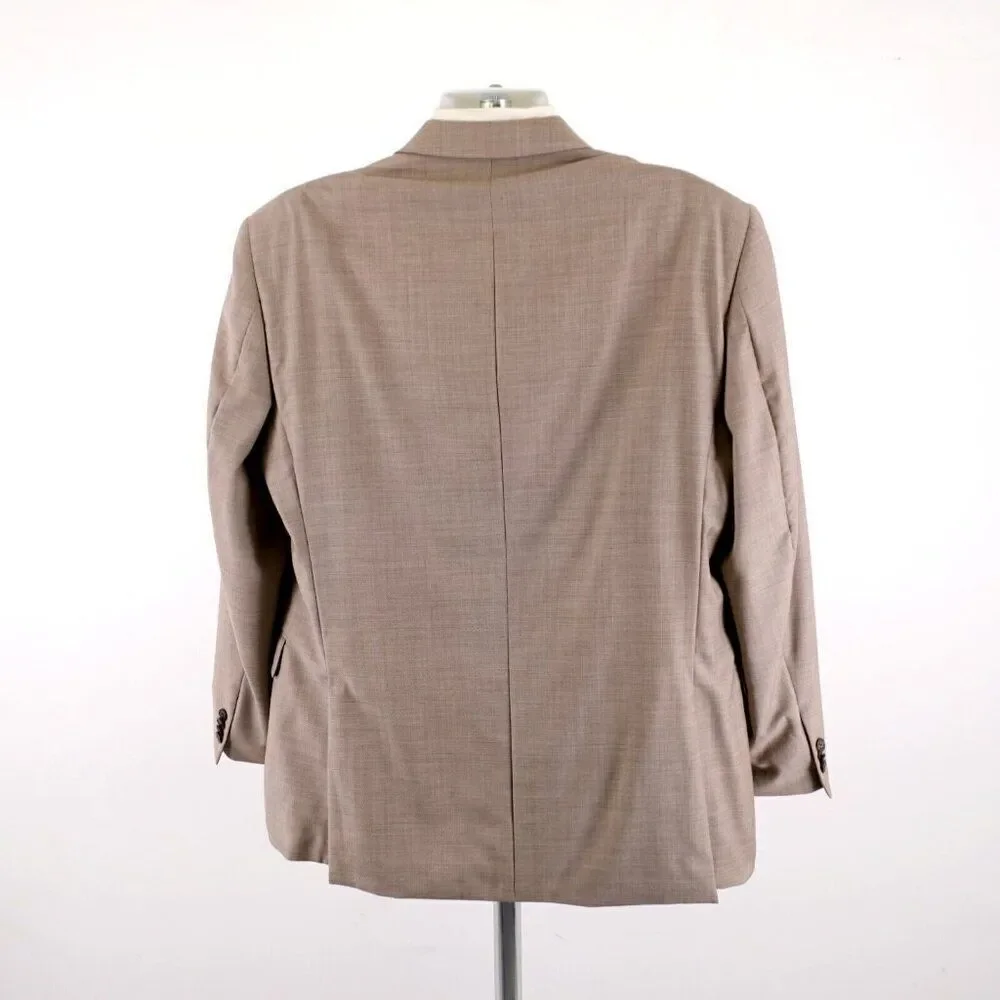 Tommy‎ Hilfiger Brown Tan Sharkskin Wool 44R 2 Button Blazer